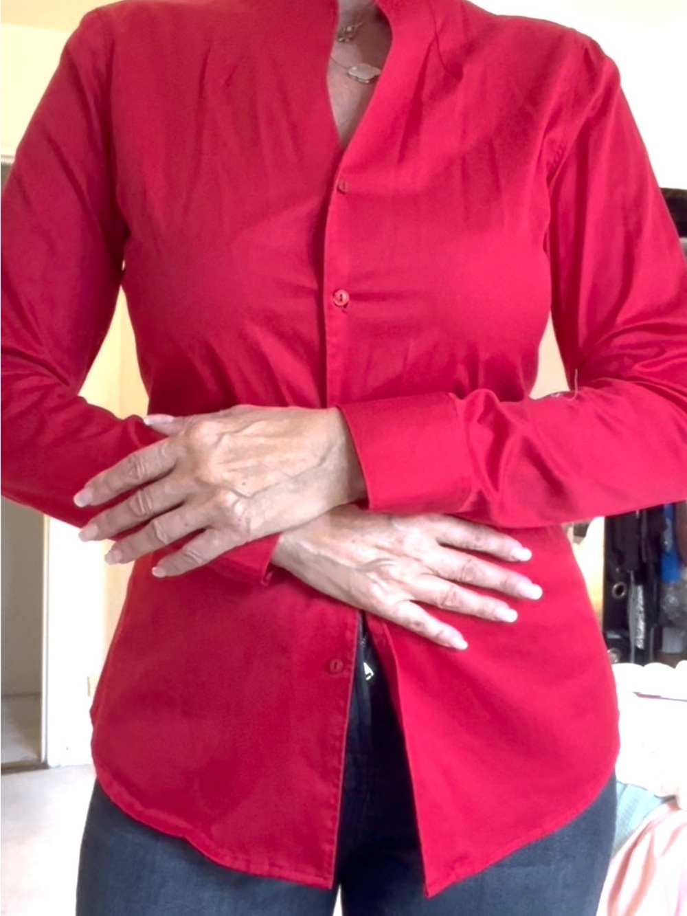 Naracamicie , beautiful elegant stand up collar,button up shirt size III like M